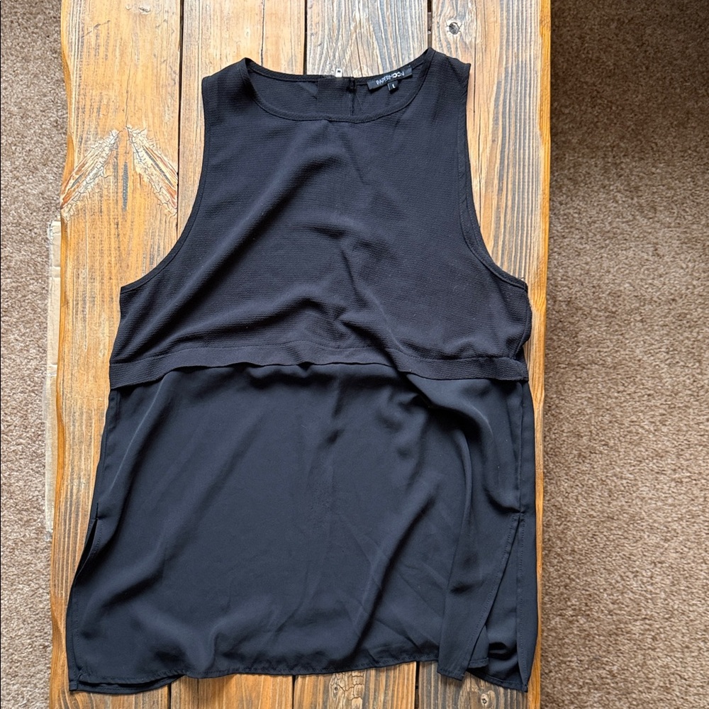 PaperMoon Black Sleeveless Layered Tank Top size L